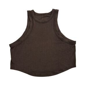Lululemon Hold Tight Cropped Tank Top Womens Size 10 Brown Soft Modal